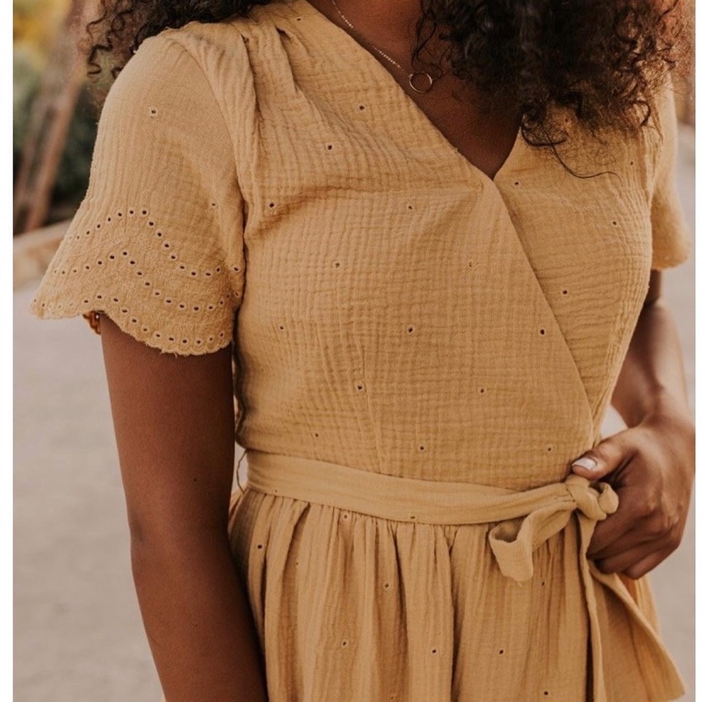 Rylee+Cru Eyelet Wrap Dress in
GoldenRod BRAND NEW
